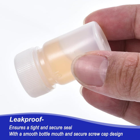 PATIKIL 100 Pcs 10ml Reagent Bottles, PE Small Mouth Round Graduated Bottles with Screw Cap