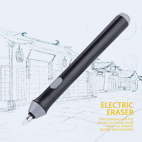 Zerodis Electric Automatic Pencil Eraser - Rechargeable Eraser for Drawing, Artist Tool, Black