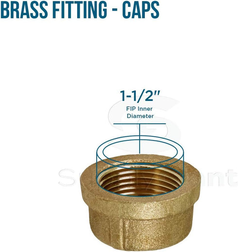 Everflow Supplies BRCA0112-NL 1-1/2-Inch No Lead Brass Cap
