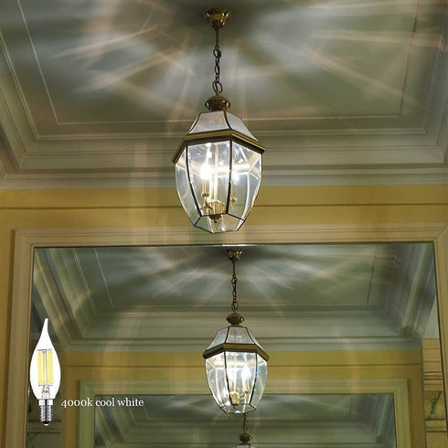 AMDTU 4000k Dimmable LED Chandelier Light Bulbs, 6 Pack, E12 Daylight White, 6W 60Watt Equivalent for Kitchen, Dining