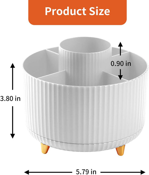 Desk Pencil Pen Holder, 5 Slots 360°Degree Rotating Organizer for Office, School, Home, Art Supply