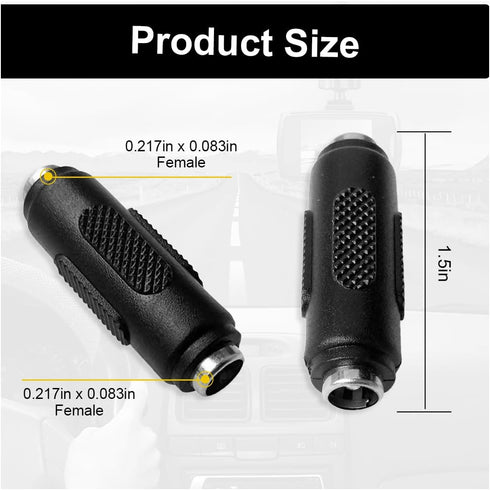 DUSCOKE 2PCS 12V 5.5mm 2.1mm DC Power Connector Adapter - x Female to Female Wire Ends Plug Barrel Jack Coupler for LED