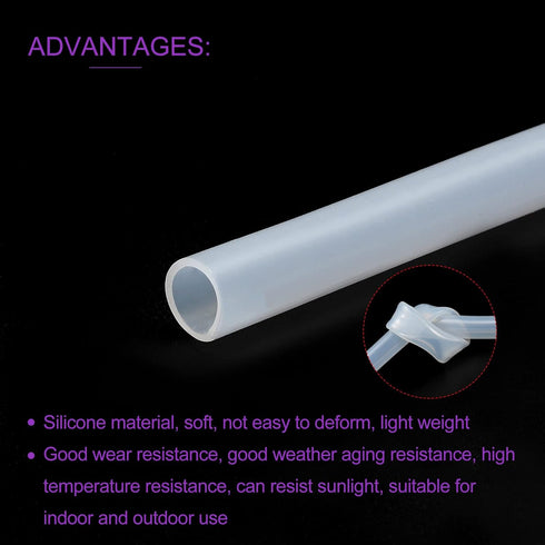 DMiotech 5mm ID 8mm OD 3.3 Feet Translucent Silicone Tube for Water Air Pump