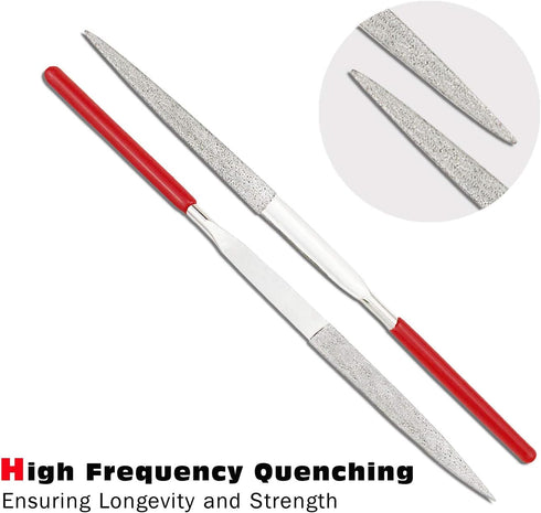 Diamond Needle File Set, 10PCS with Wire Cutter and Carrying Case for Woodworking & Metalworking