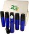 GreenHealth - Pack of 6 - Aromatherapy Glass Roll on Bottles, 10ml (1/3oz) Cobalt Blue Glass