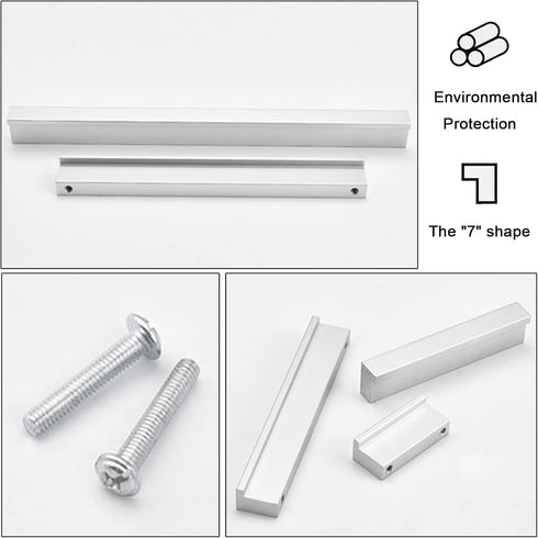 KGUDYS 4-Piece Hardware,120mm/4.7in Finger Edge Pull Handles,Kitchen Cabinet Handles,Aluminium Furniture