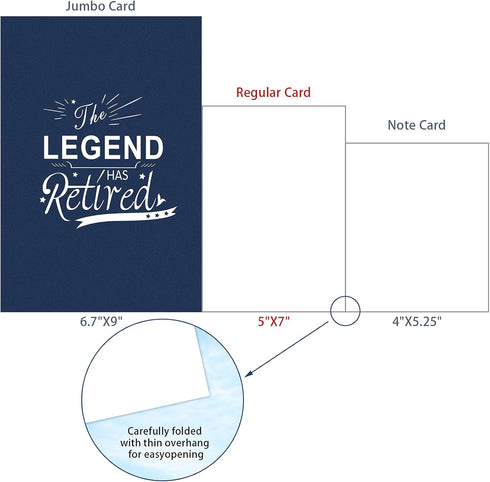 Zonon 2 Pcs Funny Retirement Card, Happy Retirement Greeting Card Gift for Men and Women