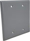 Sealproof 2-Gang Metallic Blank Weatherproof Outlet Cover, UL Listed, Gray