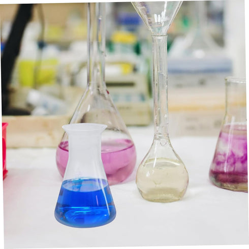 6pcs Graduated Laboratory Flask Set, 100ml Plastic Conical Erlenmeyer Flask for Chemistry Experiments