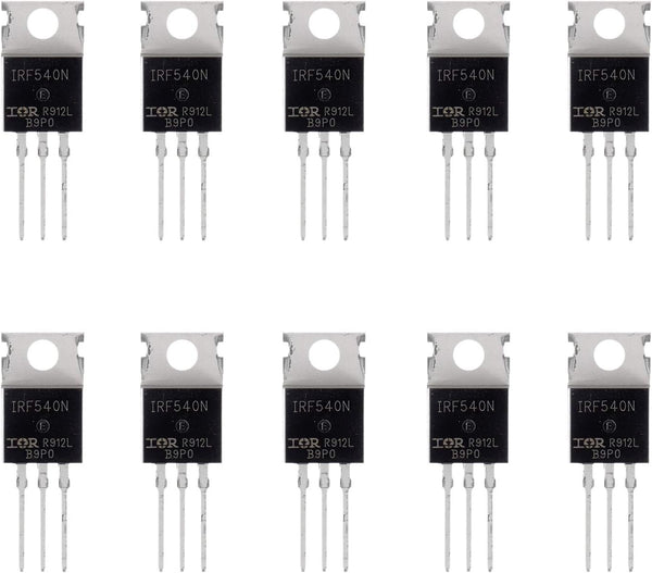 BOJACK IRF540 MOSFET Transistors - IRF540N 33A 100V N-Channel Power MOSFET TO-220AB (Pack of 10)