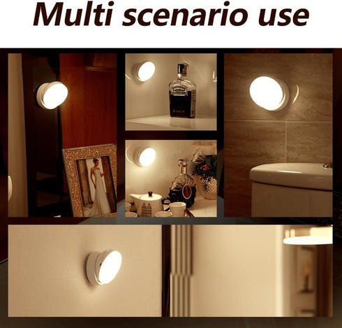 Greabuy Closet Motion Sensors LED Night Light Wall Lamps USB Rechargeable Wireless Night Lamp Cabinet Light for Bedside