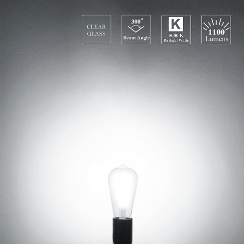 MASTERY MART 100 Watt LED Bulb, Dimmable Light Bulbs E26, 5000K Daylight White Bright, 10 Pack