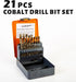 INTOO Hss Cobalt Drill Bits Set, 21PCS Triangle Shank Industry Drill Bits with Golden Ratio Tip