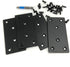 4 Pack Black Flat Mending Plate, Six-Hole Metal Bracket for Wood with 24PCS Screws and 1x Screwdriver