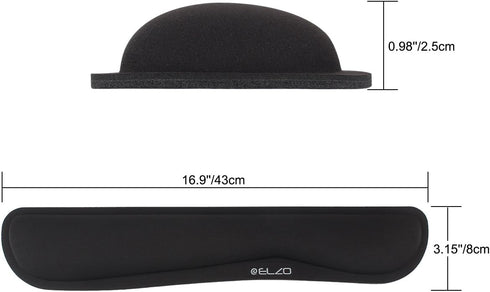 65D ELZO Keyboard Wrist Rest Pad Support with High-Density Thicken Memory Foam Padding, Ergonomic Design Computer Rest