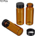 PATIKIL 30mL Reagent Media Bottle, 10 Pack Round Glass Storage Bottles Plastic Screw Cap for Lab Home, Brown by PATIKIL