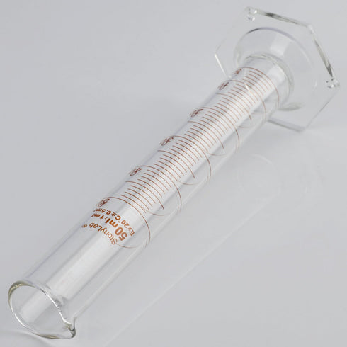 stonylab Graduated Cylinder, 2-Pack B Grade Borosilicate Glass with Stable Hexagonal Base, 50 ml