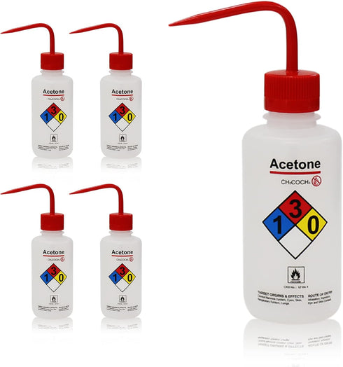 Utile 4pcs Vol. 17oz (500ml) Acetone Wash Bottles Narrow Mouth Safety Squeeze Bottle