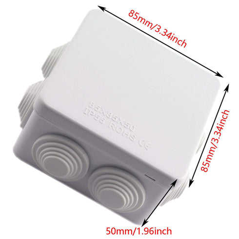 DGZZI 1PC ABS Plastic IP55 Waterproof Junction Box, DIY Outdoor Electrical Connection Box 85x85x50mm (3.4"x3.4"x2")