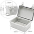 MAKERELE Waterproof Outside Electrical Box with Lock, Wall Bracket, Hinged Cover, Grey Plastic, IP65, 2 NPT Glands