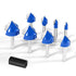 Wingsflee 1/4 Inch 90 Set 8 (1/4" 1") Shank Degree V Groove Router Bit - Sizes to Solid Carbide Double Flute for CNC