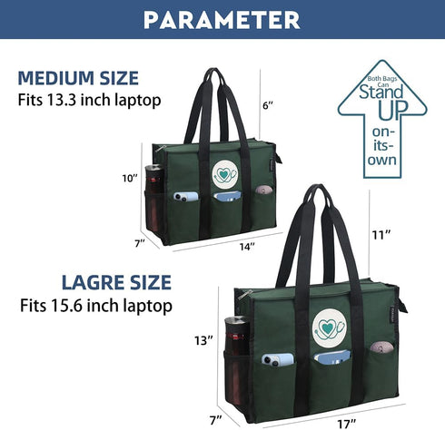 ABAMERICA Nurse Bags for Work Nursing Bag Multiple Pockets Waterproof Organizing Zip Top Clinical Bag for Nursing