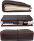 newestor Travelers Notebook Cover, Passport Size with Inner Pockets, Card Slots, and Pen Holder, Dark Brown