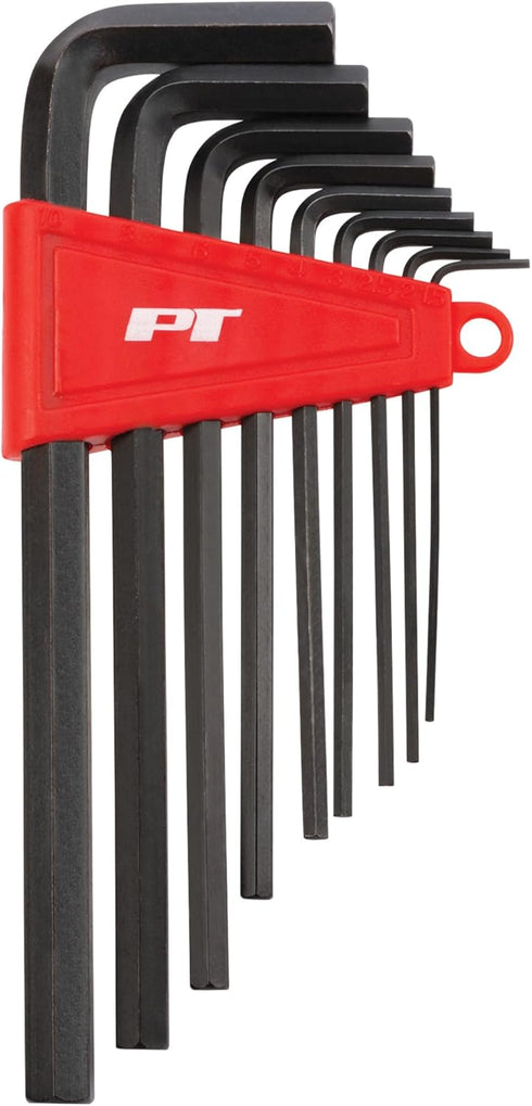 Performance Tool W1394 Long Shank Hex Key Set, Heat Treated Alloy Steel with Storage Holder, Metric Sizes: 15mm to 10mm