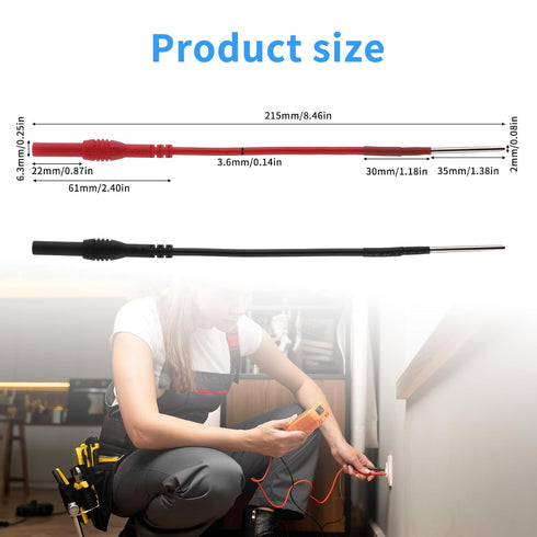 FdcLixuvol 2 Pack 4 mm Back Probe Kit, Flexible Spoon Back Probes Automotive Bendable Multimeter Test Pins Compatible
