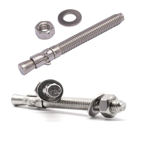 1/4" X 3-1/4" Concrete Anchor, 304 Stainless Wedge Anchor with Anti-Rust Performance, 10pcs Kit