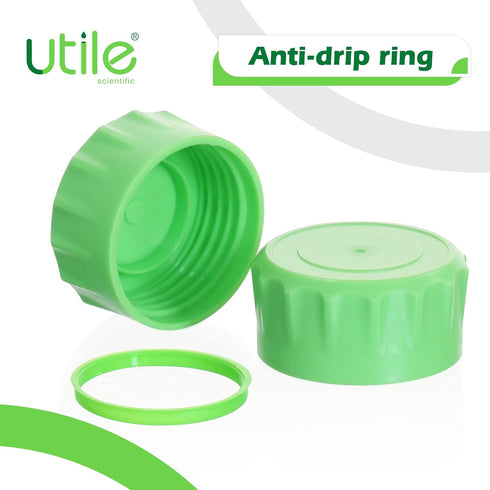 Media Bottle, 4 Pcs of 500ml Borosilicate Glass Bottles with GL45 Screw Caps for Lab Storage