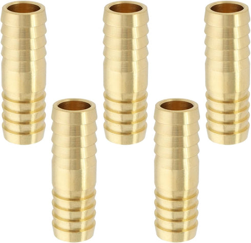 LTWFITTING Brass Barb Splicer Mender, 1/2-Inch ID Hose Fitting, Pack of 5