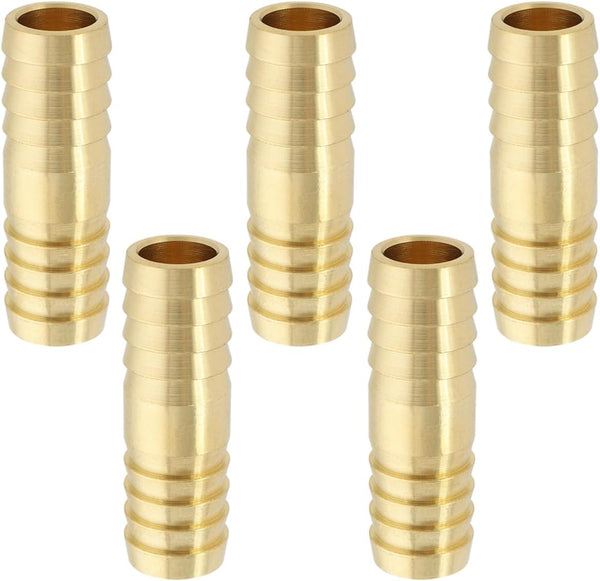 LTWFITTING Brass Barb Splicer Mender, 1/2-Inch ID Hose Fitting, Pack of 5