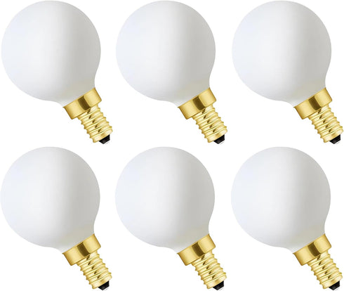 XININSUN Frosted G16.5 globe light bulb,e12 Round Candelabra Bulb 60 watt,6W Chandelier Light