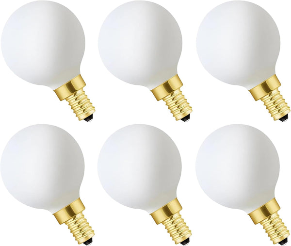 XININSUN Frosted G16.5 globe light bulb,e12 Round Candelabra Bulb 60 watt,6W Chandelier Light