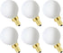 XININSUN Frosted G16.5 globe light bulb,e12 Round Candelabra Bulb 60 watt,6W Chandelier Light