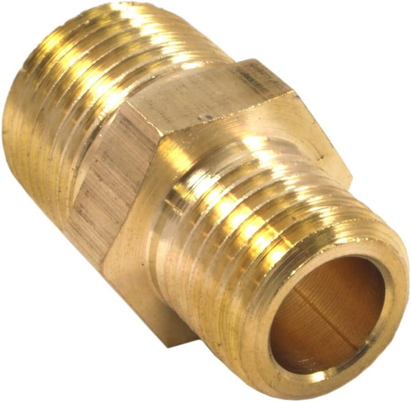Forney 75533 Brass Fitting, Reducer Adapter, 3/8-Inch Male NPT to 1/4-Inch Male NPT