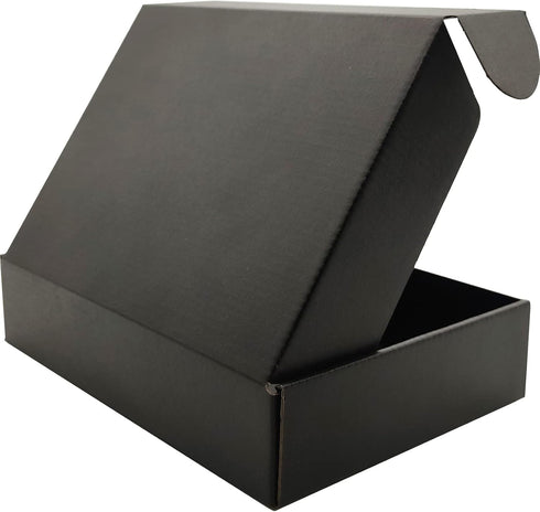 Small Black Shipping Boxes for Small Business, Pack of 25, 9x6x2 inches Cardboard Corrugated Mailer Boxes