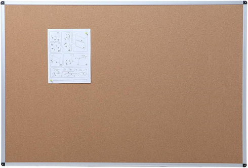 VIZ-PRO Cork Notice Board, 24 X 18 Inches, Silver Aluminium Frame