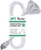 YOJOE White 8 ft Outdoor Extension Cord Multiple Outlets 3 Prong - 16/3 SJTW Waterproof Power Extension Cable