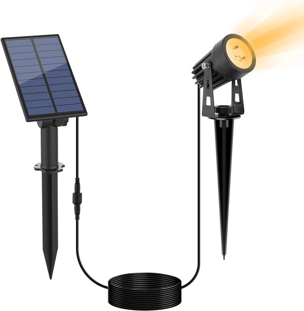 APONUO Metal Solar Spot Lights Outdoor with 9.8ft Cable Solar Powered Landscape