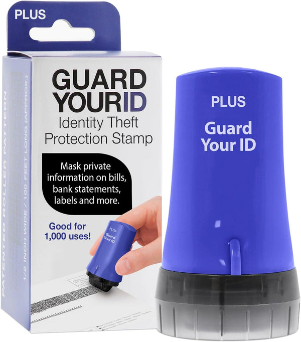 Guard Your ID Advanced Roller 2.0 Security Stamp for Identity Theft Prevention, Blue