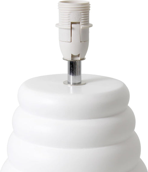 LT1168-OFF 12.68" Simple Designs Chic Glow Mini Stacked Ceramic Table Lamp, Monochromatic Fabric Shade, Small Accent
