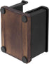 MyGift Modern Industrial Matte Black Metal Office Organizer, Sticky Note Holder with Rustic Solid Wood Base