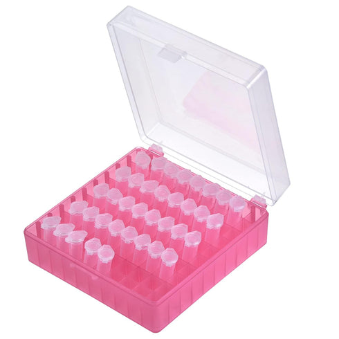 uxcell Centrifuge Tube Freezer Storage Box, 100 Places, Waterproof Polypropylene Holder for 1.5/1.8/2ml Tubes, Red
