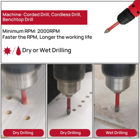 Masonry Concrete Drill Bit Set - FOCSTOL 5pcs 5mm Carbide Drill Bits Set with Round Shank for Wood Plastic Foam Tiles