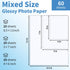 Reastar 60 4x6 5x7 8.5x11 inch Brochures(180gsm/48lb) Sheets Glossy Photo Paper, Inkjet Photo Printer Paper, Instant