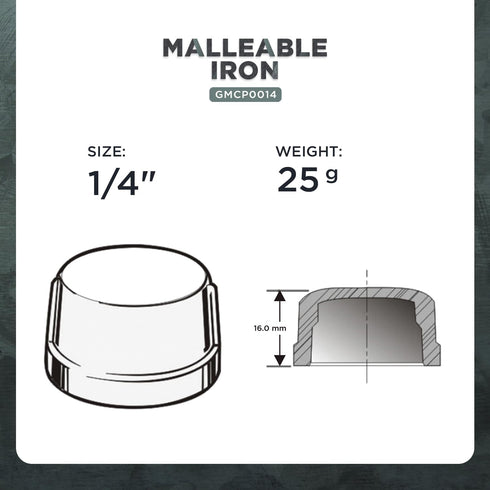 Everflow GMCP0014-10 Galvanized Malleable Cap
