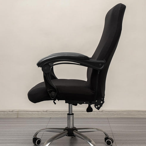 Melaluxe Universal Stretch Office Chair Cover, Computer Chair Slipcovers (Size: L) - Black