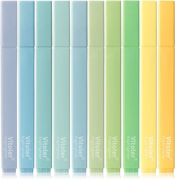 Vitoler 10Pack Bible Highlighters, Cute Assorted Pastel Colors, No Bleed Chisel Tip for Aesthetic School Supplies